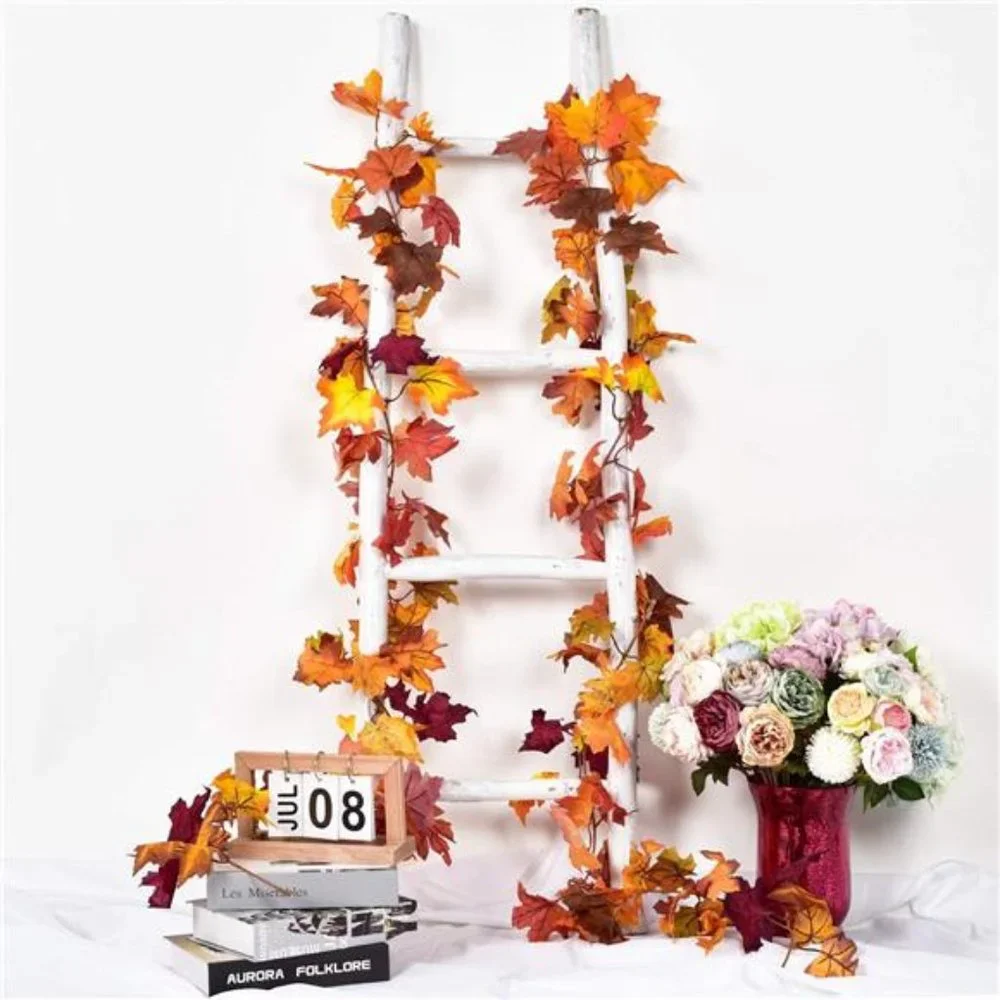 4 Pcs Fall Garland Maple Leaf, 5.9Ft/Piece Hanging Vine Garland Artificial